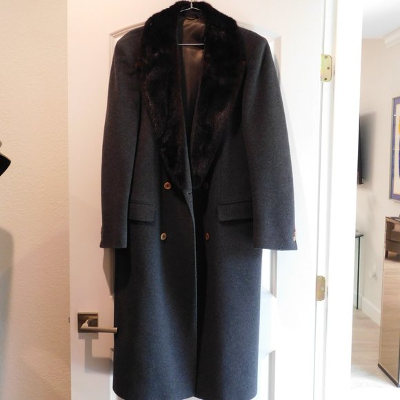 Dark Gray Pure Cashmere Coat